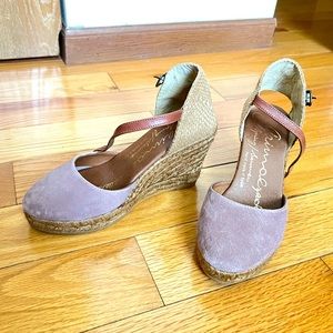 Gaimo Spanish Suede Leather Espadrilles Size 5 Rose